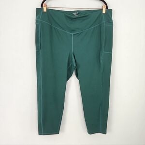 Torrid Active Green Leggings Side Pockets Cropped Size 3X